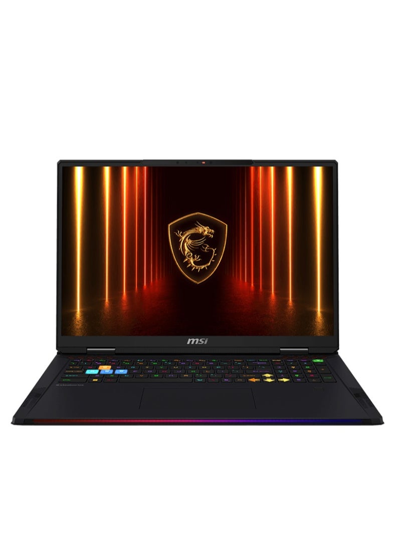 إم اس أي (نسخة مطورة) لابتوب رايدر 18 HX AI A2XWJG بشاشة UHD+ بحجم 18 بوصة، مع معالج كور ألترا 9 285HX/ذاكرة RAM سعة 64GB/قرص SSD سعة 2TB/بطاقة رسومات NVIDIA Geforce RTX 5090 بسعة 24GB/نظام ويندوز 11 هوم باللون الأسود - Image 1